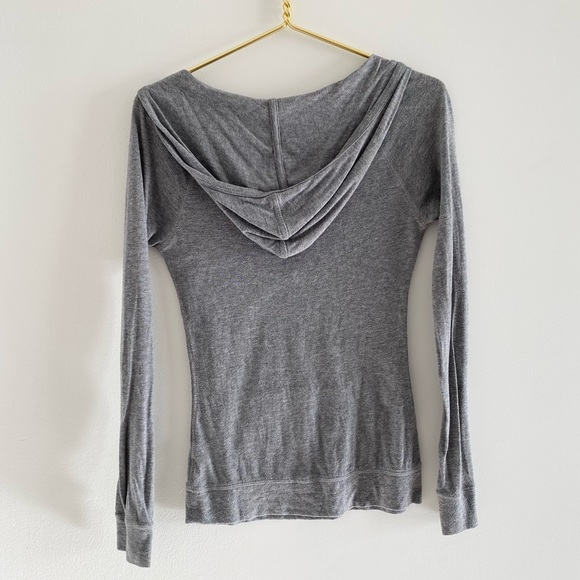 Light Knit V-Neck Hooded Pullover Sweater - Picture 2 of 3